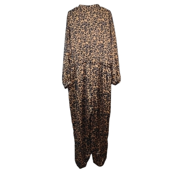 Fashion to Figure Leopard Print Jumpsuit Romper Size 2 Womens Stylish Back Brown - Picture 3 of 13